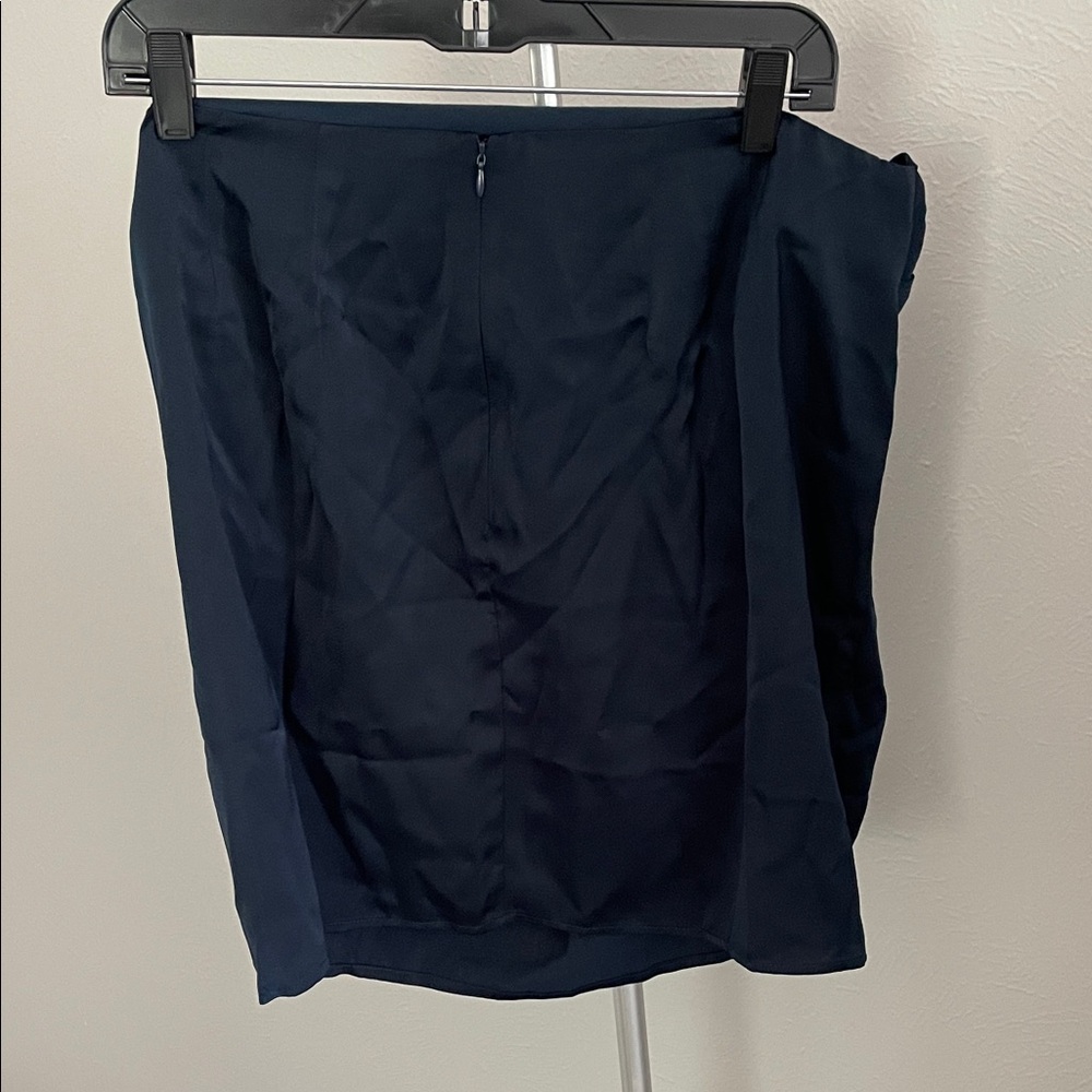Eloquii Dark Blue Polyester Mini Skirt with Zipper Back - Picture 6 of 7